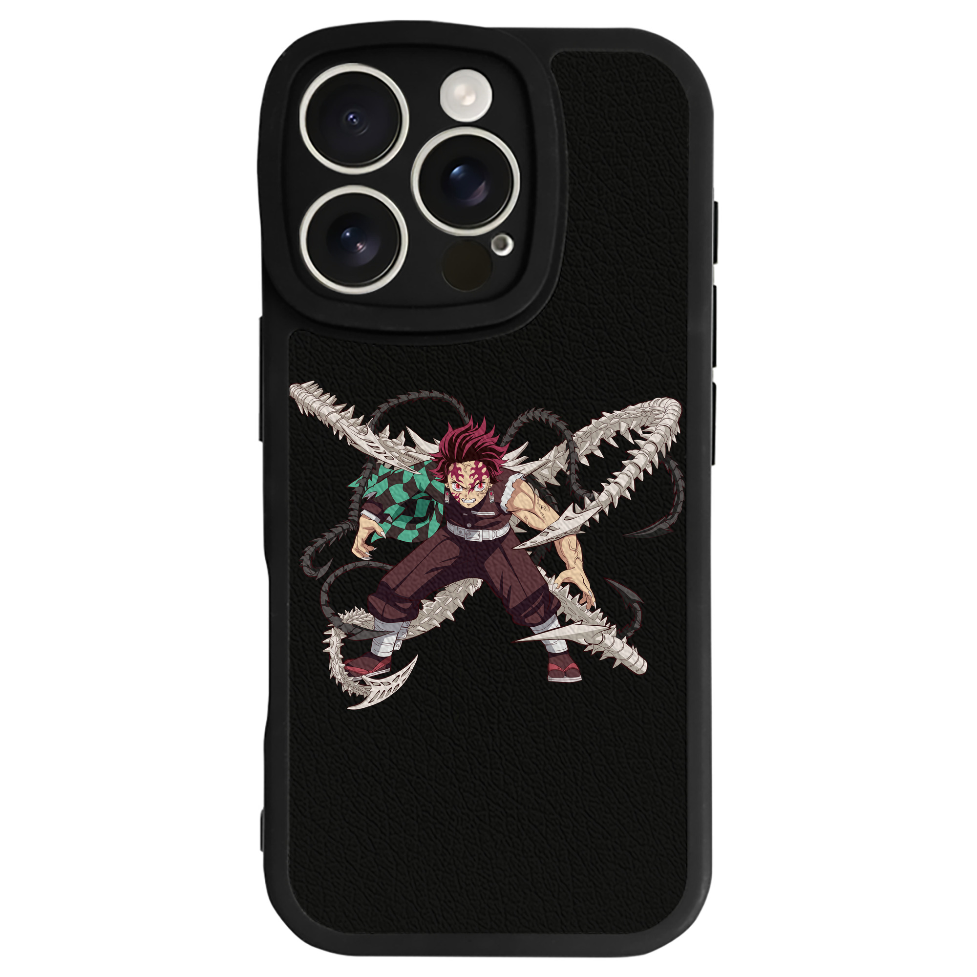 （画像用） 鬼滅の刃 竈門 炭治郎／かまど たんじろう Kamado Tanjirou 【iPhone 16シリーズ対応】シリコンスマホケース（レザー調） 材質：シリコン